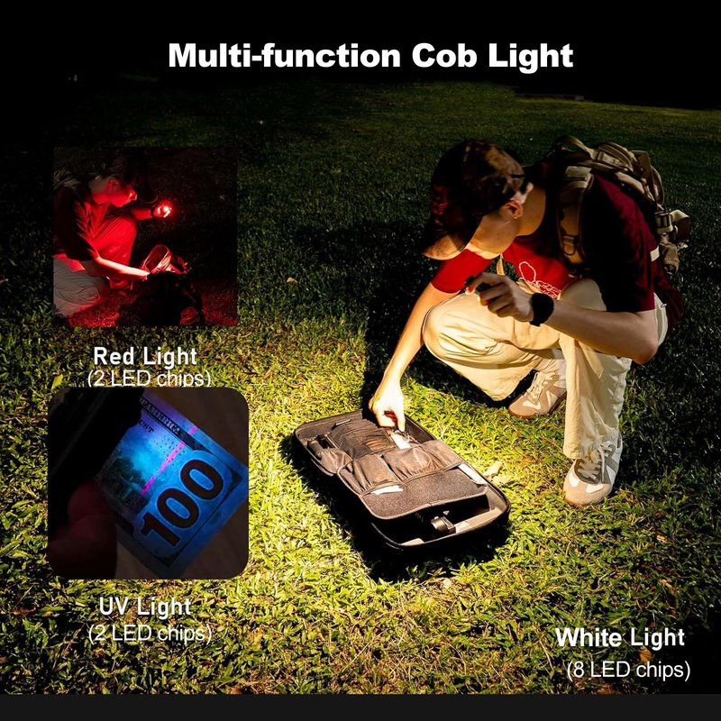 Tileon Tactical Flashlight, High Lumens EDC Flashlight with Digital Display, USB-C Rechargeable Flat Flashlight, Dual Switches & Side Light Small Pocket Flashlight for Camping,Hiking,Emergency