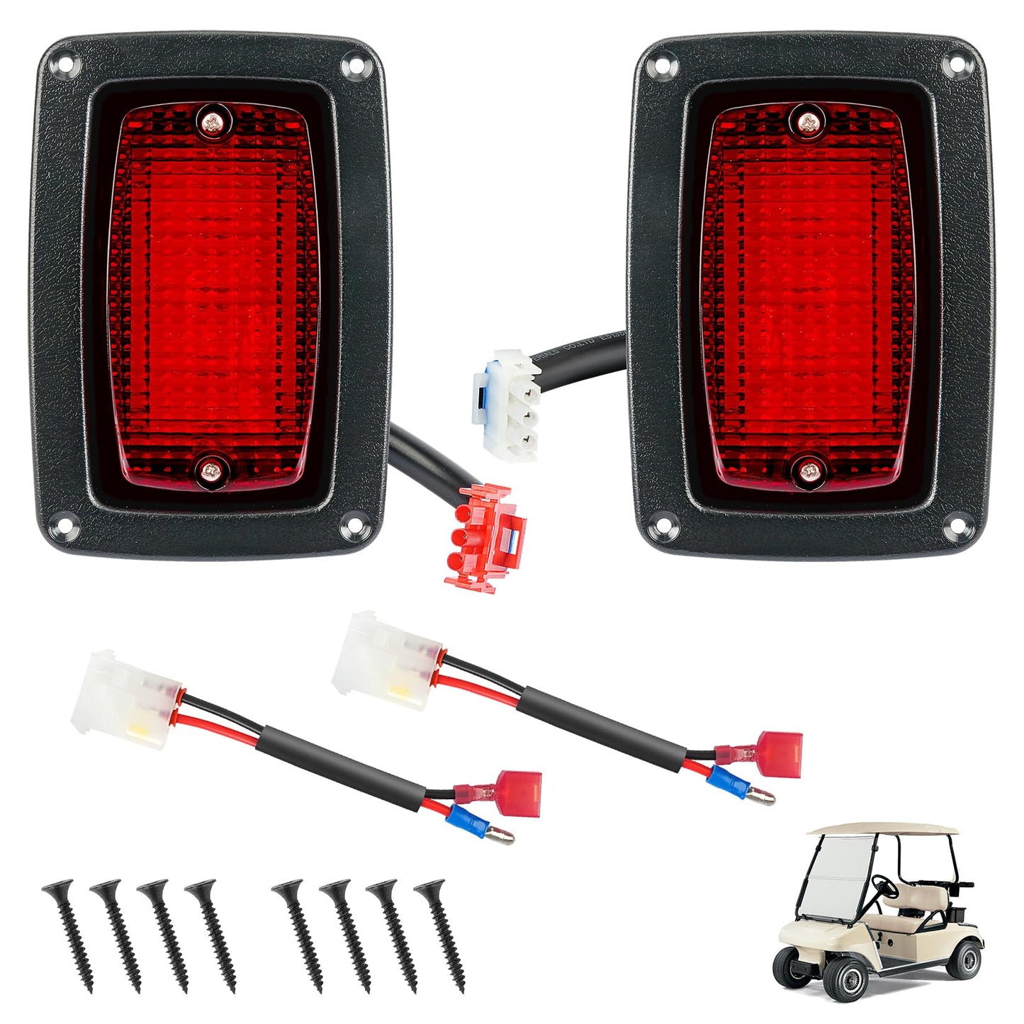 DRIVE UP LED Tail Light Kit for Club Car DS 1982-Up Golf Cart with 3 Wire Club Car Taillights OEM1017035