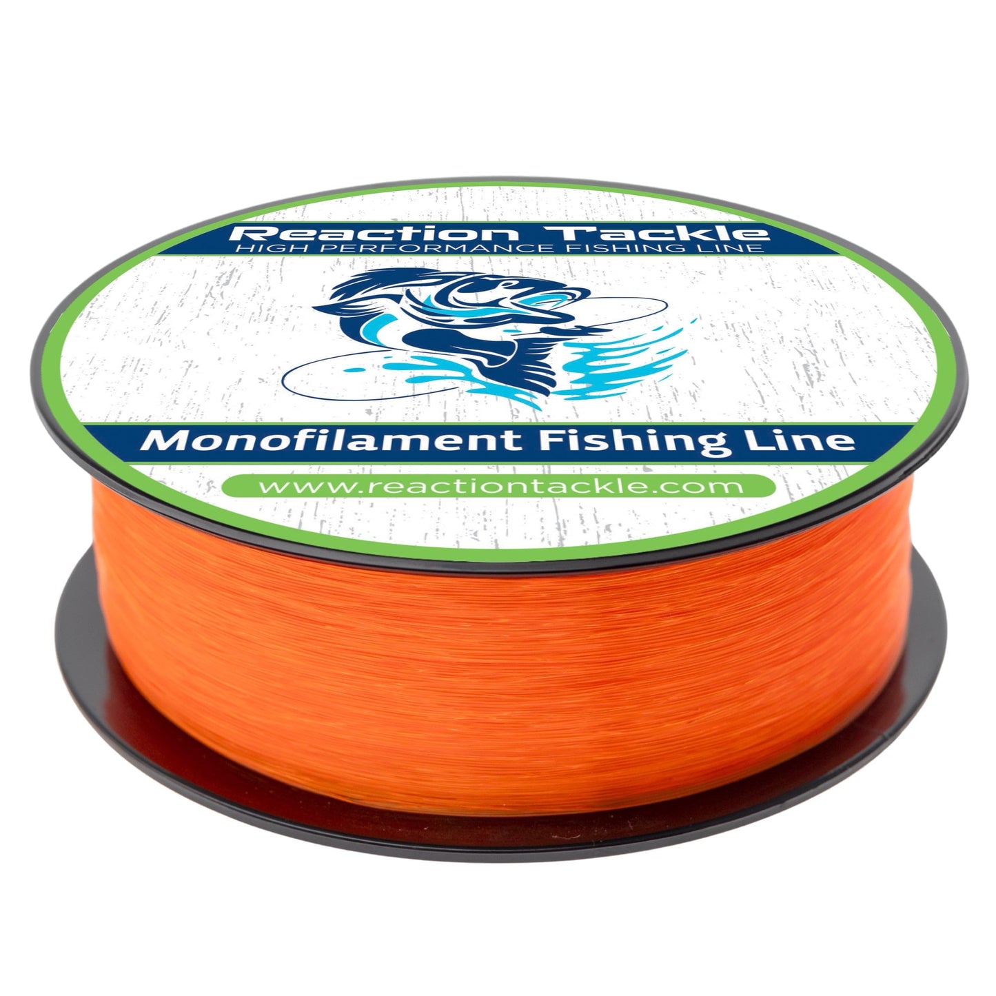 Reaction Tackle Monofilament Fishing Line - Premium Nylon Mono Line, Strong & Abrasion-Resistant, Low Memory for Smooth Long Casts - Freshwater & Saltwater - Hi Vis Orange | 8lb (2000 Yards)