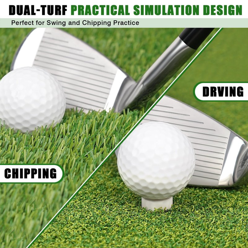 BIRDIEBLAST Premium Golf Hitting Mat, 10mm Foam Padding with Rubber Backing Golf Mat, Golf Practice Mat for Indoor and Outdoor Training