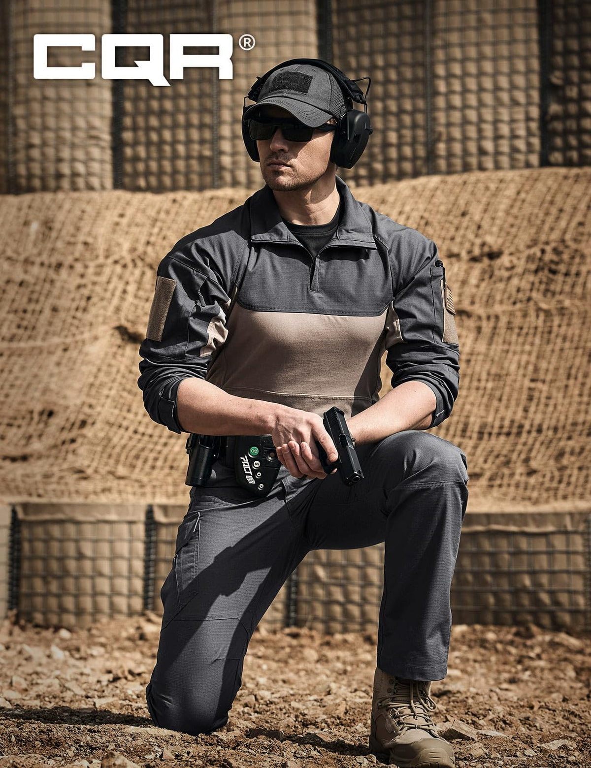 CQR Men's Tactical Pants, Water Resistant Ripstop Cargo Pants, Lightweight EDC Work Hiking Pants, Outdoor Apparel, Raider Mag Pocket Charcoal, 36W x 34L
