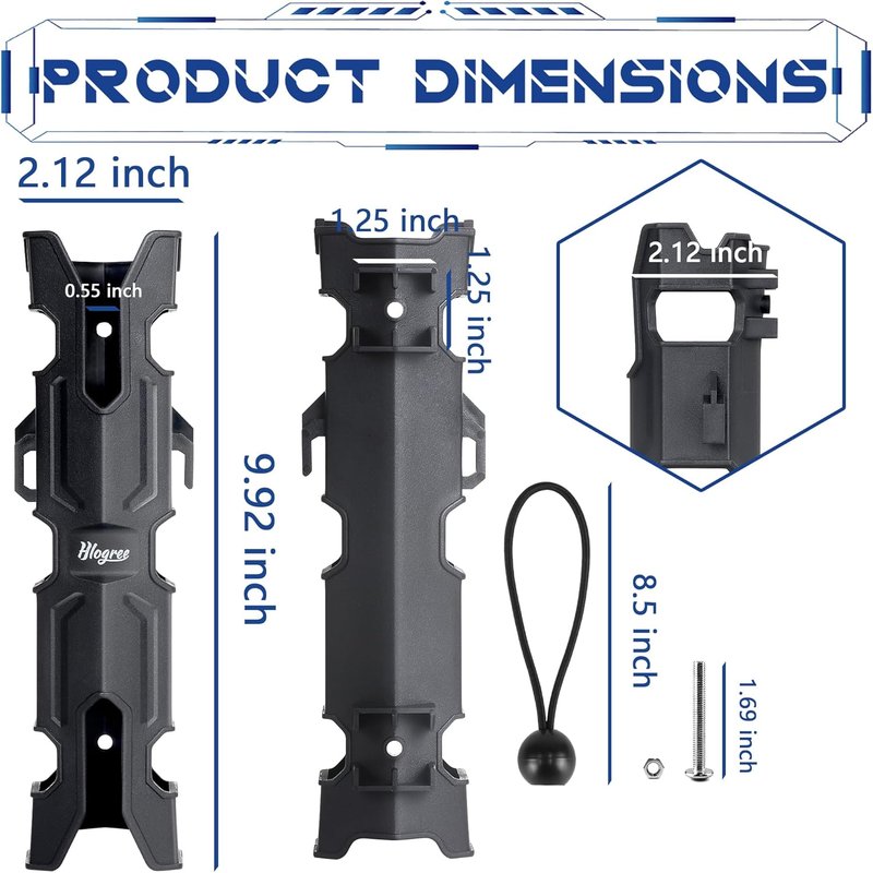MECHA-X Boat Rod Holder - 4PCS Wall Mounted Fishing Tube Storage | Side Mount for Garage, Cooler, Trailer