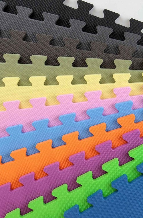 IncStores Premium Interlocking Foam Tiles (Lime Green, 12 Tiles) - Ideal for p90x, Insanity, Pilates, Yoga, Other Aerobic/Cardio Work Outs, and Kids playrooms