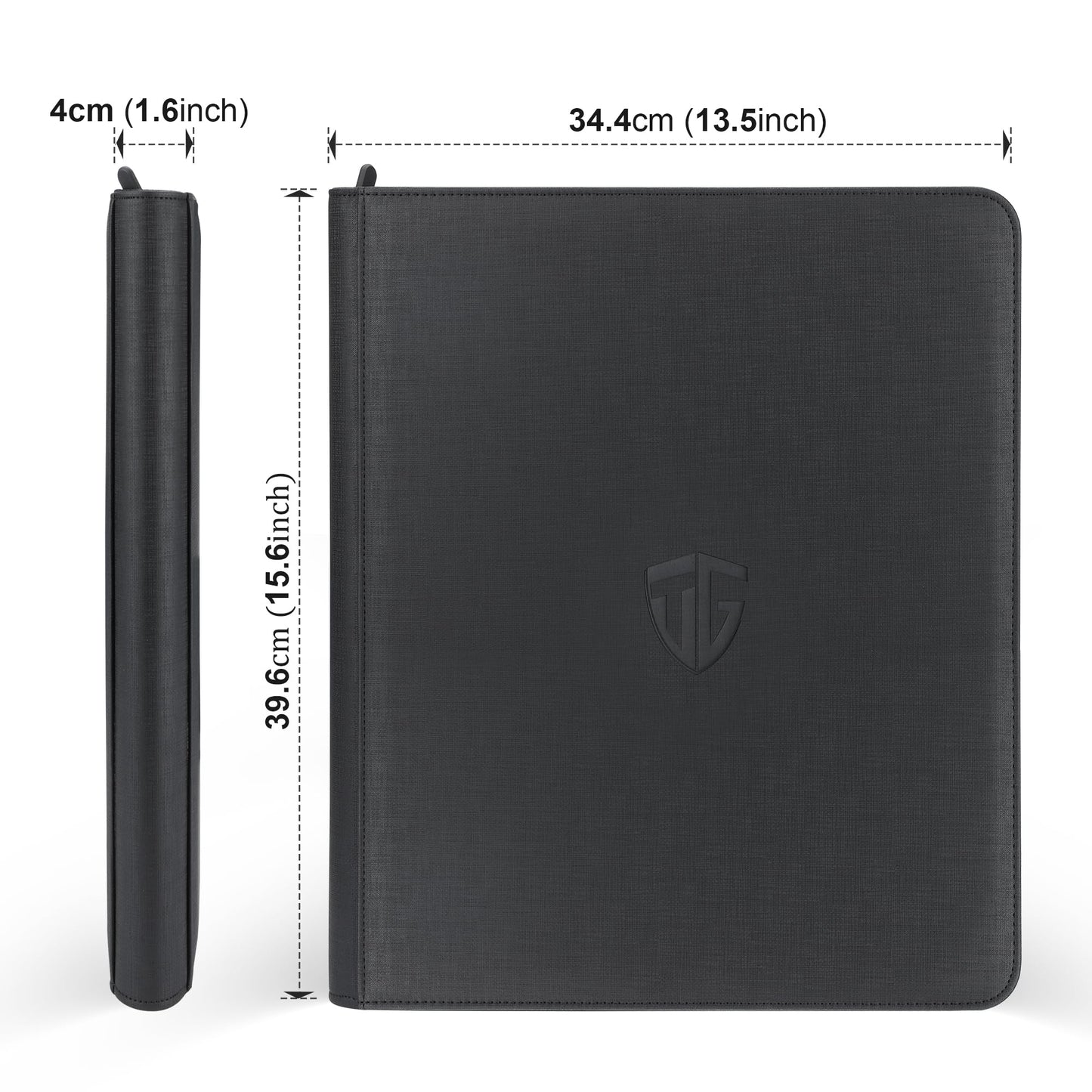 TCGUARD Toploader Binder,Holds 216 Toploaders,9 Pocket Top Loader Binder with Sleeves for 3"x4" Rigid Toploaders Hard Cases,Top loader Binders for TCG, MTG Card Binder, Trading Cards Binder(Black)