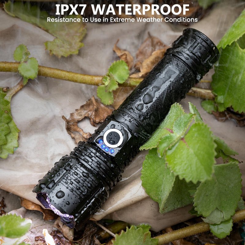 Vinderfine 2Pack Flashlights High Lumens Rechargeable, 99,000 Lumens Super Bright LED Flashlight, Powerful Flash Light with 5 Modes, Flashlights for Home Camping, IPX7 Waterproof