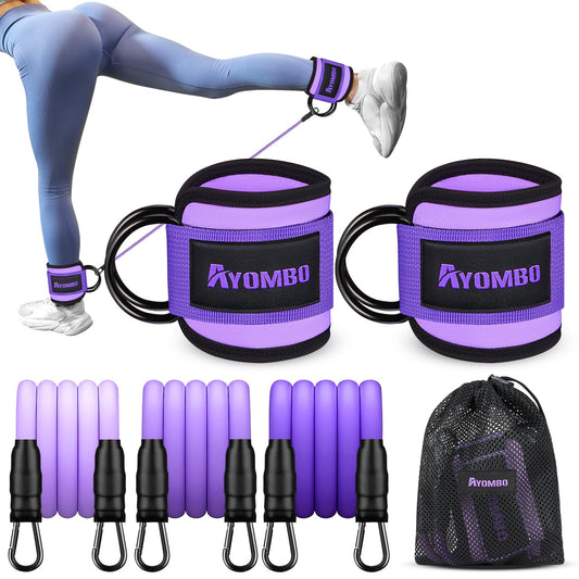 Ankle Resistance Bands with Cuffs, Glutes Workout Equipment for Women, Leg and Butt Exercise Bands for Effective Training and Toning, Home Gym Fitness Equipment