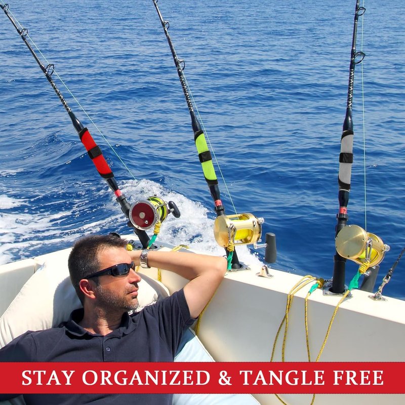 Fishing Lure Covers - 5.9" Rod Lure Wraps for Fishing Rods | Tri-Color Mixed Design