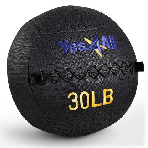 Yes4All Wall Ball - Soft Medicine Ball/Wall Medicine Ball for Full Body Workout and Strength Exercise 30LB