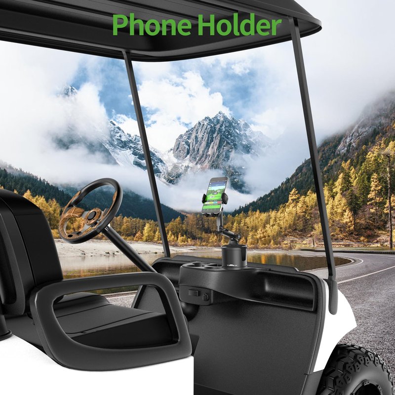 10L0L Golf Cart Phone Holder - Universal Cell Phone Holder with Cup Holder for Yamaha/EZGO/Club Car, Golf Cart Accessories, Store & Access Cell