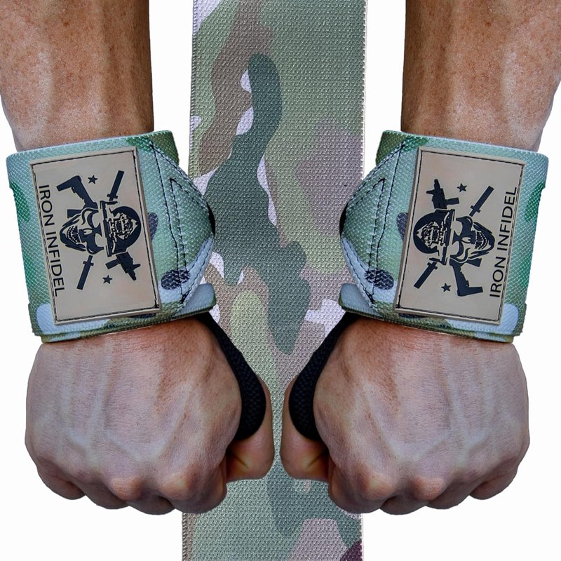 Iron Infidel Wrist Wraps - 18" Heavy Duty Support for Weightlifting | Ideal for CrossFit, Powerlifting, Gym Workouts