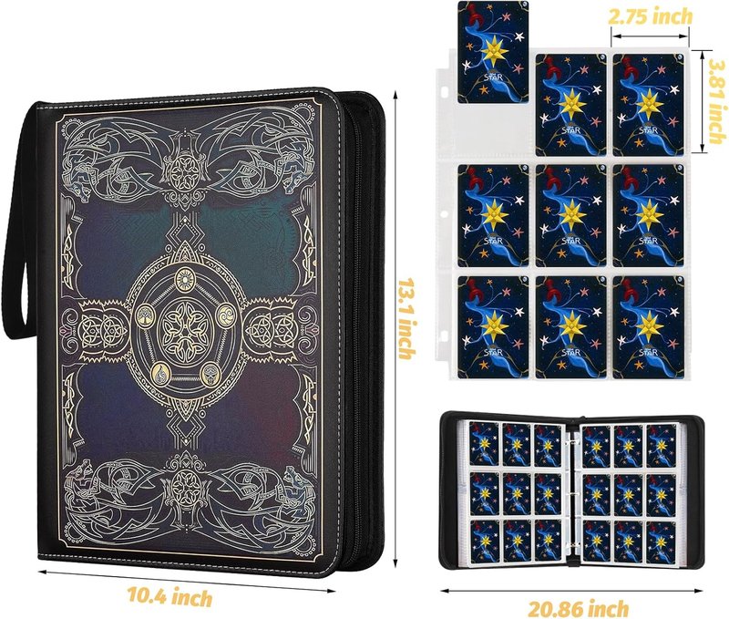 Premium Card Binder for MTG & Trading Cards - 720 Double-Sided Pocket Collector Album | Black Purple