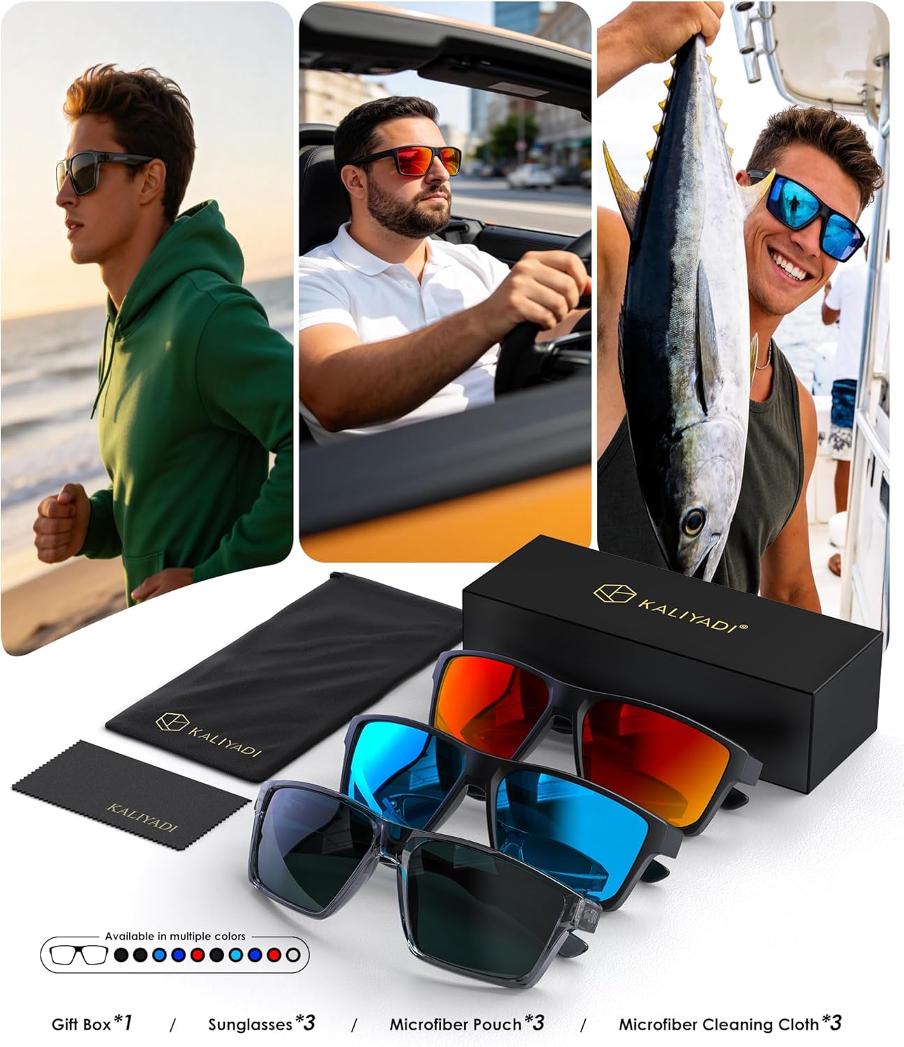 Polarized Sports Sunglasses for Men & Women - UV400 Protection for Driving, Running, Cycling