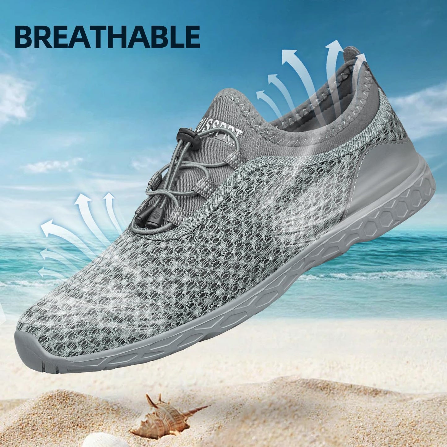 DOUSSPRT Men's Water Shoes Quick Dry for Beach Swim Pool Fishing