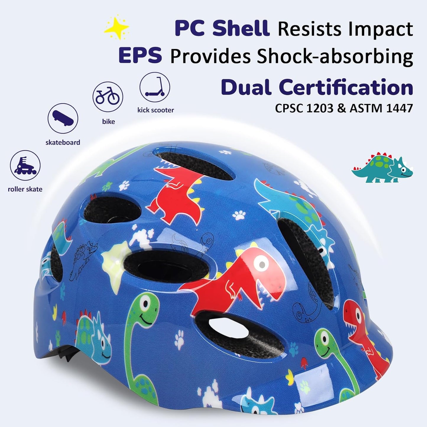 Kids Bike Helmet - Adjustable Multi-Sport Safety Gear for Boys, Girls & Teens | Perfect for Biking, Scootering & Skating
