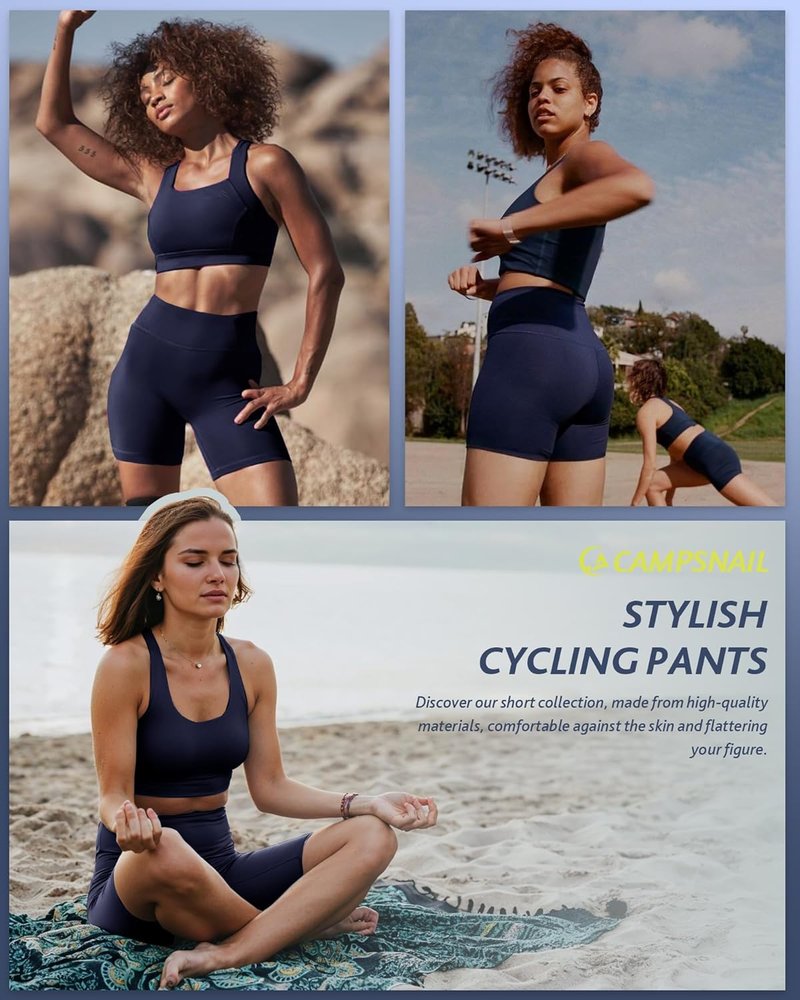 Biker Shorts for Women - High Waisted Spandex with Pockets | Tummy Control Gym & Yoga Shorts (3"/5"/8")