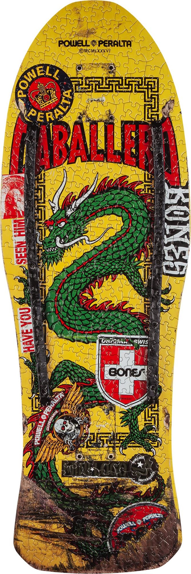 Powell Peralta Yellow Caballero Chinese Dragon Skateboard Puzzle