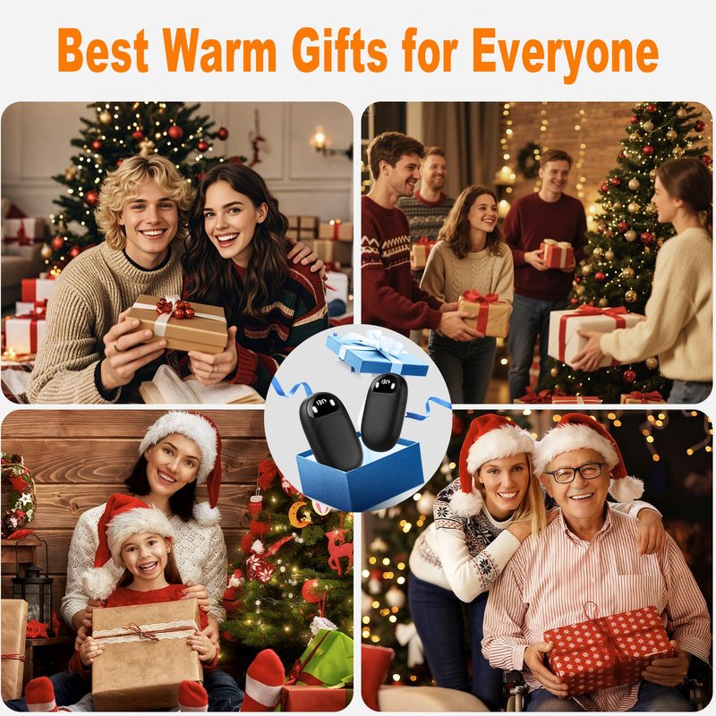 Stocking Stuffers, AI Hand Warmers Rechargeable 2 Pack, AI Smart Chips Magnetic Electric Hand Warmers, 20Hrs Long Safe Heating, Cool Gadget Gift for Men Women Dad Mom Christmas Birthday