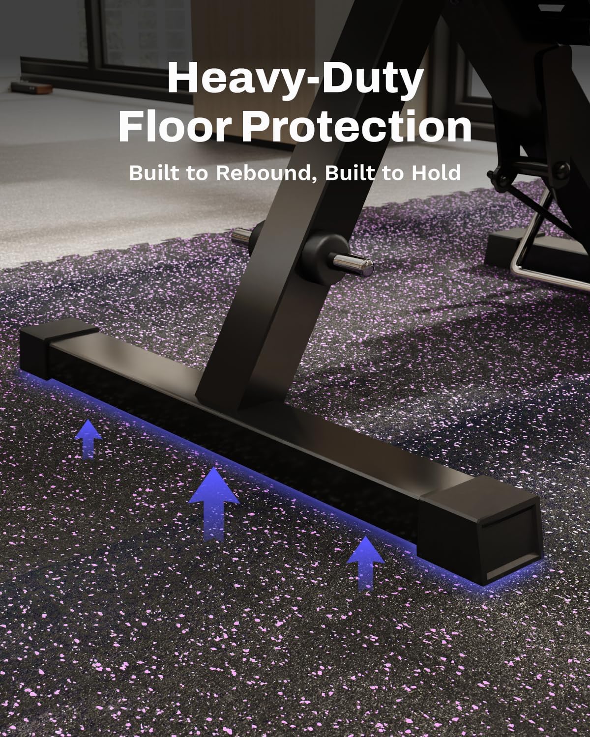 Exercise Equipment Mats - 0.56in Thick Interlocking Rubber Tiles | 48 Sq Ft Gym Flooring, Heavy-Duty EVA Foam, 24 x 24in
