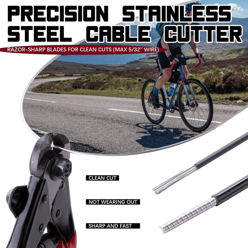 87Pcs Steel Bike Brake Shifter Cable Kit with Stainless Steel Bike Cable Cutter,UniversalBrake Cable Housing Shifter Cable Set with Cable End Caps,Copper Sleeves and O-Rings for Mountain Road Bike