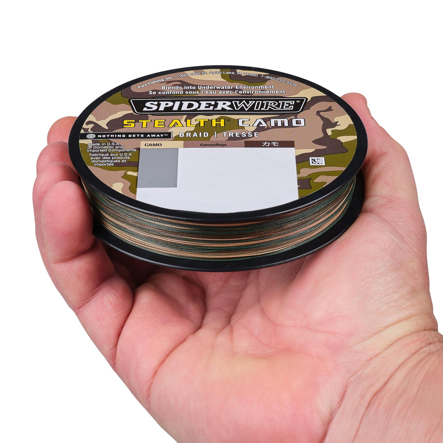 SpiderWire Stealth® Camo Braided Fishing Line, 50lb | 22.6kg, 125yd | 114m Fishing Line, Suitable for Saltwater and Freshwater Environments