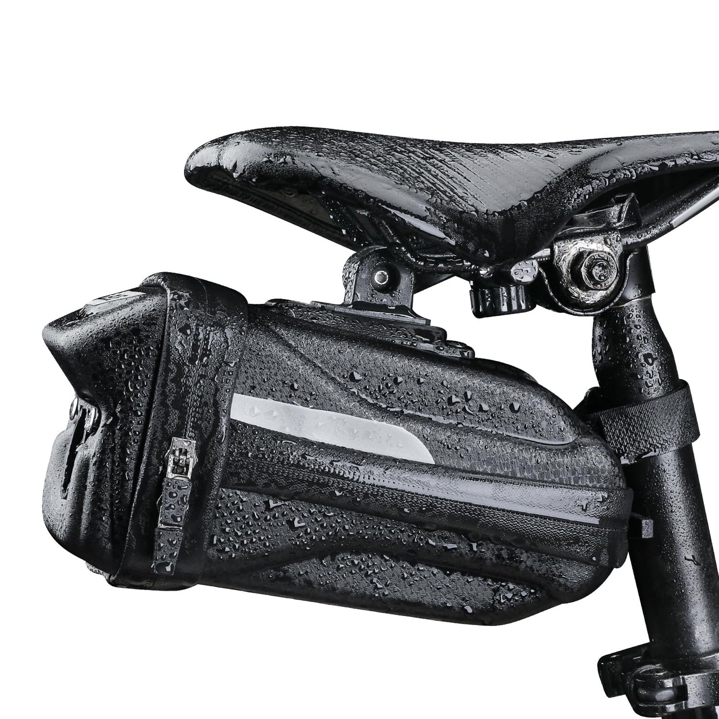 YBLNTEK Bike Seat Bag, Hard EVA Bike Bag Under Seat Pouch, Bicycle Saddle Bag Cycling Bikes Pack for Road MTB Bikes Cyclists Commuter, Waterproof, Quick Release