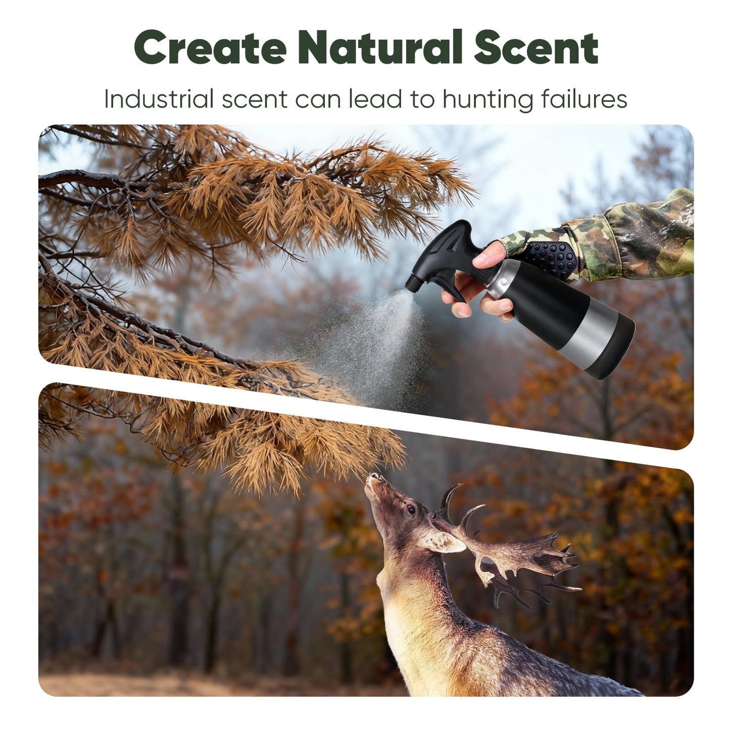 WARMOASIS Deer Hunting Attractant Spray Kit—Trapping Deer/Bear/Elk, for Hunting Dads,Spray Blender for Hunting,DIY Your Own Camouflage Cover Scent for The Field, Practical Gift for Hunters