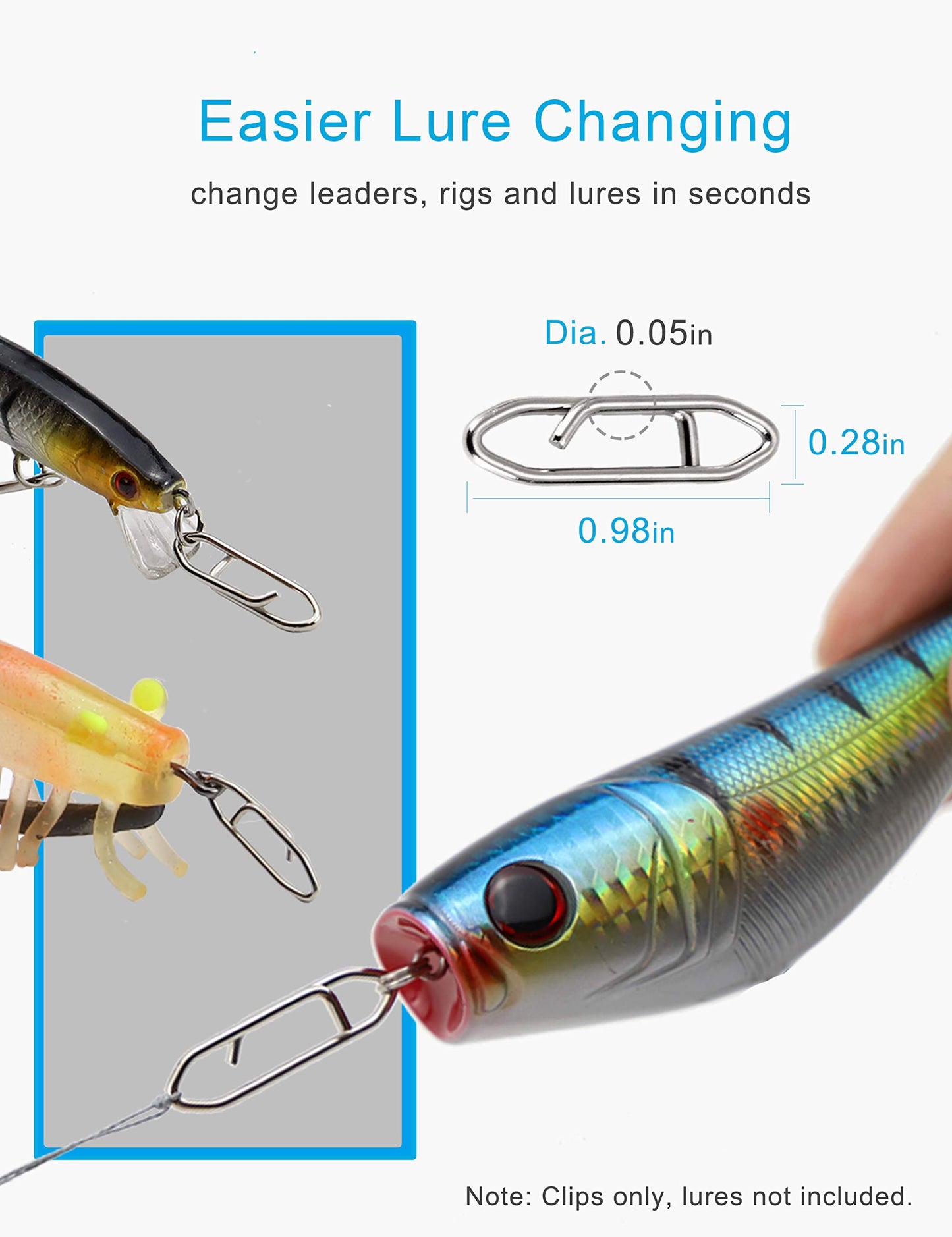 Facikono Circle Hooks Saltwater Catfish Bass Fishing Hooks, 180pcs Octopus Offset Fishing Hooks with 5pcs Power Clips