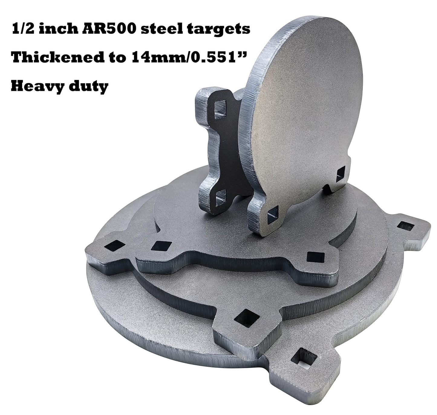 TOAAOT AR500 Steel Targets 1/2 Inch, Steel Silhouette Targets for Shooting, Steel Target Stand Kit(Sold Separately)