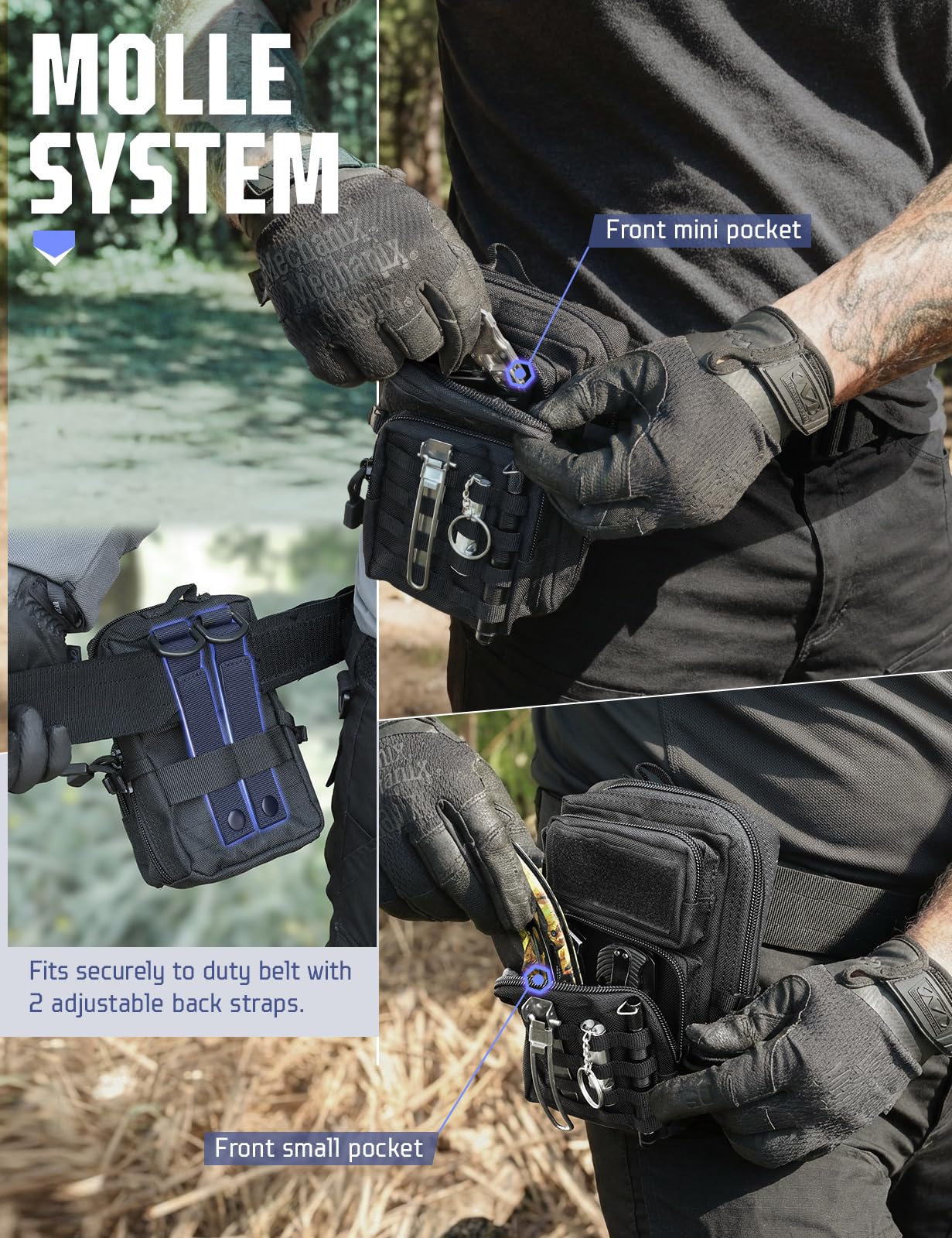 LIVANS EDC Pouch, Small Tool Bag for Molle Accessories & Tactical Belt