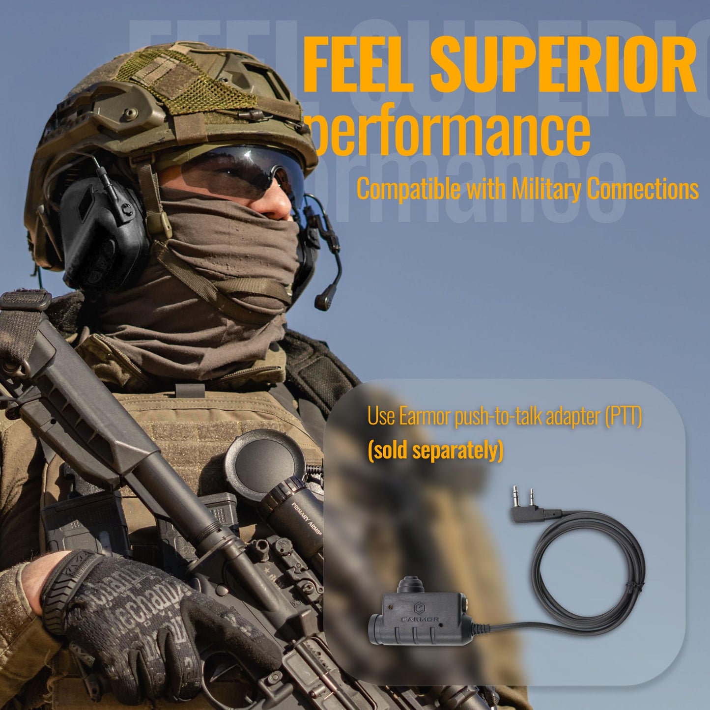 EARMOR M32 PLUS 2024 Version Tactical Headset Hunting & Shooting Earmuffs with Microphone, Sound Amplification, Nato TP120 Jacket, Black