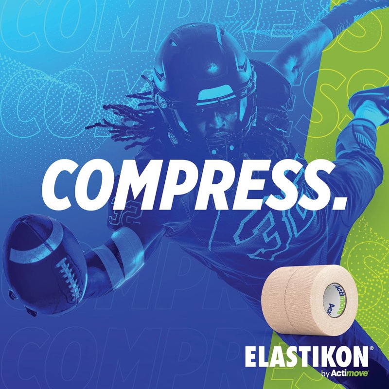ELASTIKON by Actimove Elastic Athletic Tape - Provides Support for Sprains, Strains, Muscle Injuries - for Sport and Veterinary Applications - 2 in x 2.5 yd, 6 Rolls
