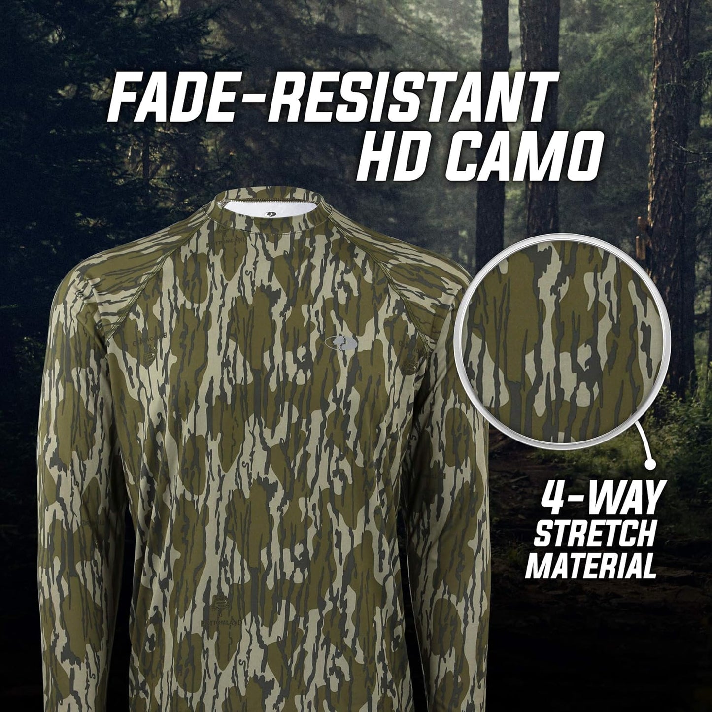 Mossy Oak Camo Hunting Shirts for Men - Long Sleeve, Lightweight & Breathable Fabric
