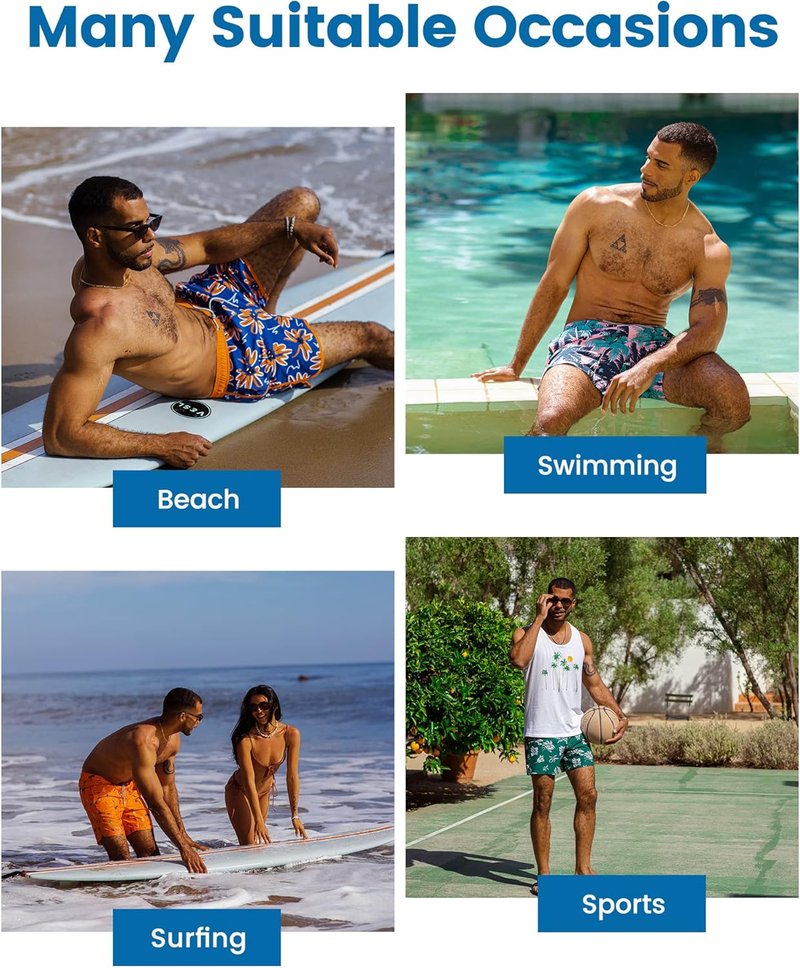 Men's 2-in-1 Swim Trunks | 7-Inch Swim Shorts for Active Lifestyle