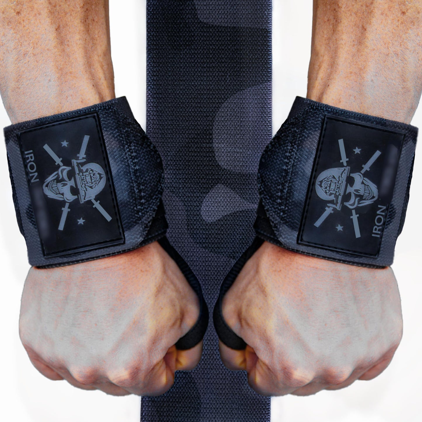 Wrist Wraps for Weightlifting - 24" Heavy Duty Wrist Support for Working Out, Gym Accessories for Men Use for Lifting, Crossfit, Fitness, Exercise, Bench Press, Powerlifting - By Iron InfideI (Black Camo)