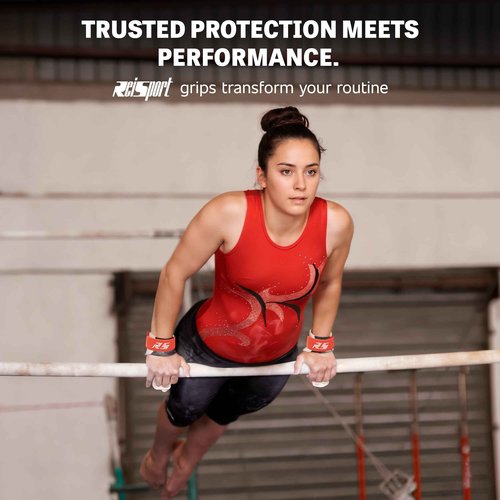 Reisport Protec Uneven Bar Gymnastics Grips for Women - Triple Strength Leather Hand Grips for Gymnastics Bars - Gymnastics Equipment & Accessories for Advanced Gymnasts
