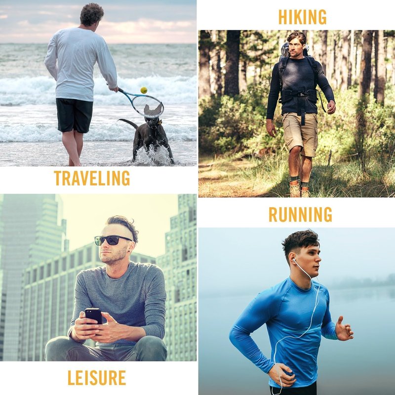 Men's UV Protection Long Sleeve Rash Guard | SPF UPF 50+ Quick Dry Fishing & Running Shirt