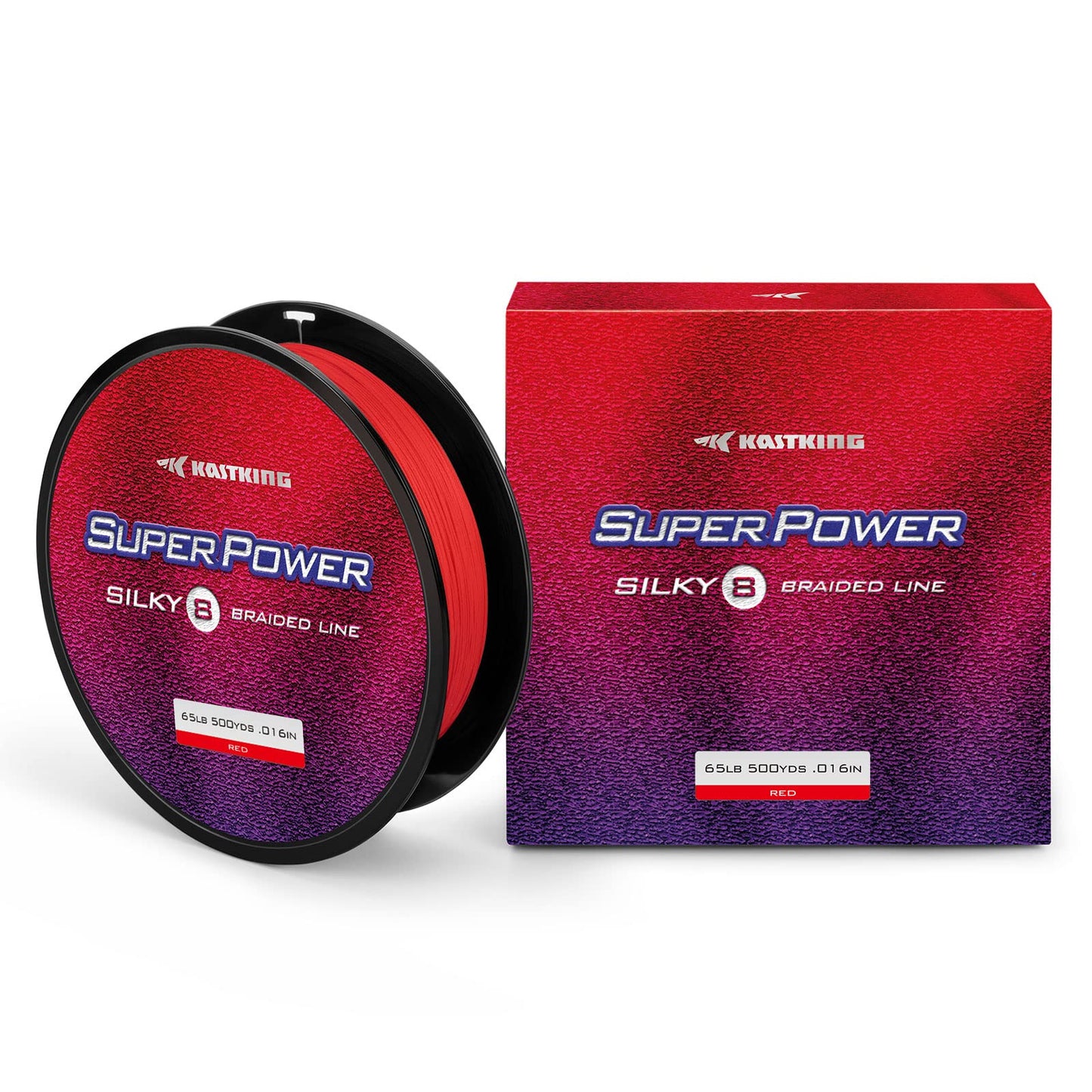 KastKing Superpower Silky8 Fishing Line, Red, 8 Strand,6LB, 150Yds