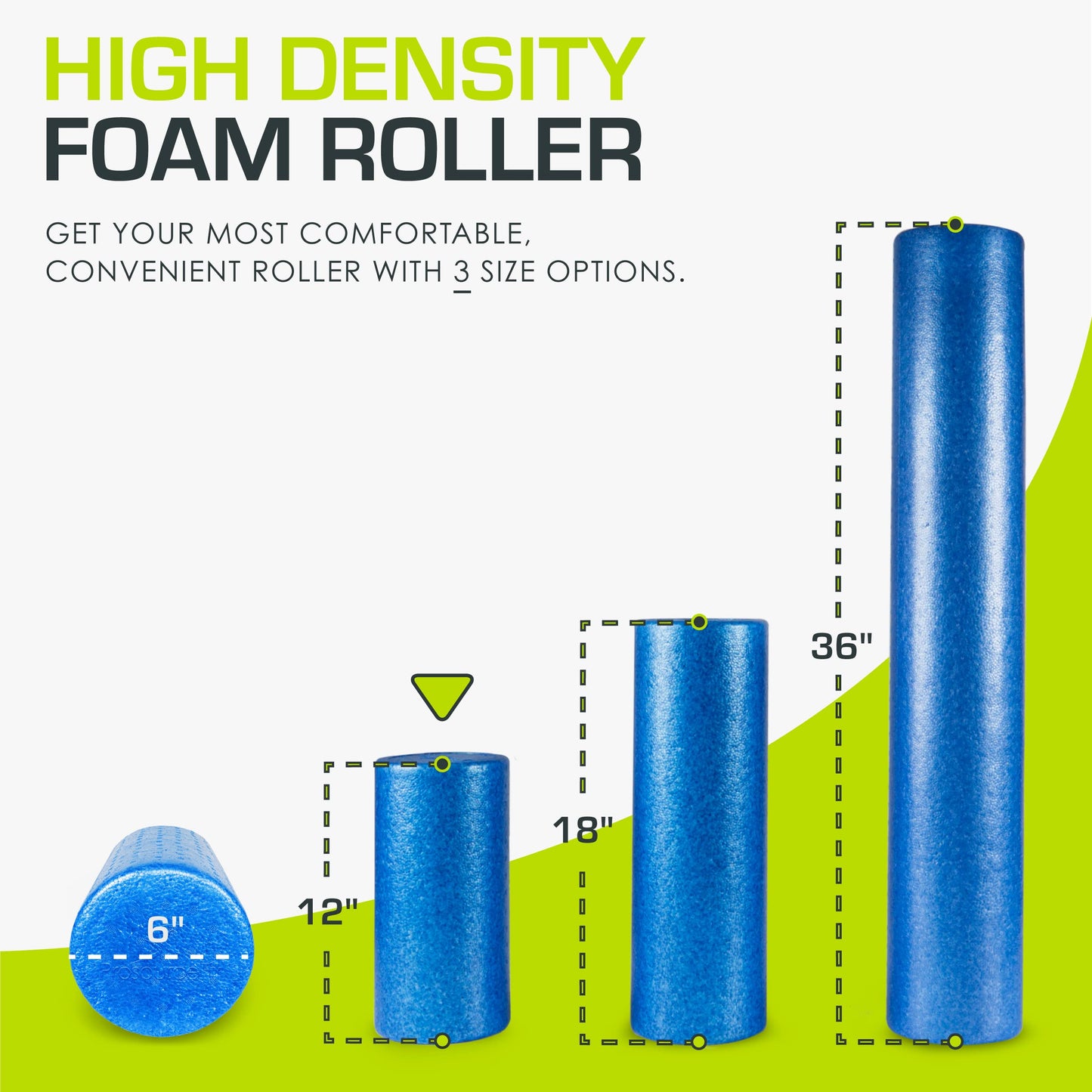 ProsourceFit High Density Foam Rollers 12 - inches long, Firm Full Body Athletic Massager for Back Stretching, Yoga, Pilates, Post Workout Trigger Point Release