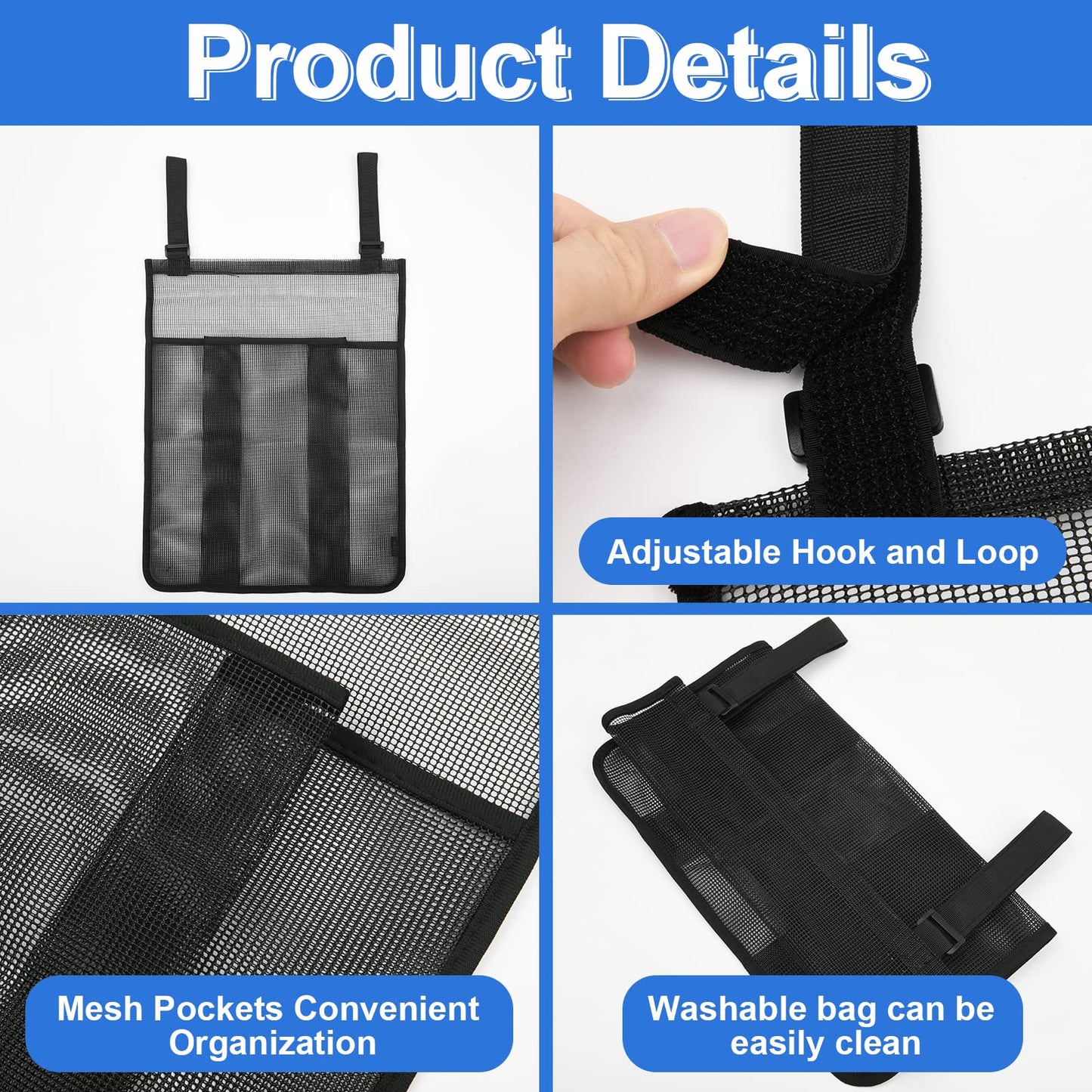 2 Pieces Trampoline Shoes Bag, Black Trampoline Storage Mesh Bag with 2 Hook and Loop Strap, Trampoline Shoe Holder, Indoor Fitness Shoes Organizer, Trampoline Equipment Bag Trampoline Accessories