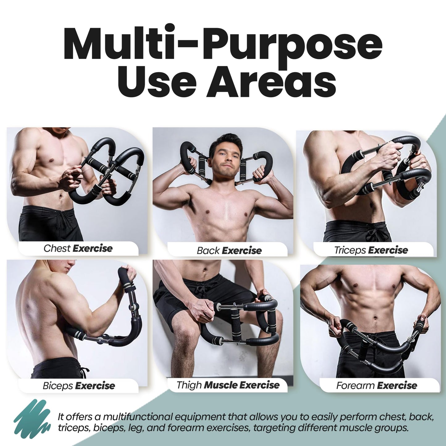CORESPRINT Twister Arm Exerciser, Adjustable Chest Expander & Shoulder Muscle Forearm Triceps Strength Training Portable Gym Equipment, Home Fitness Arm Enhanced Chest Workout Bar (U80-110 lbs)