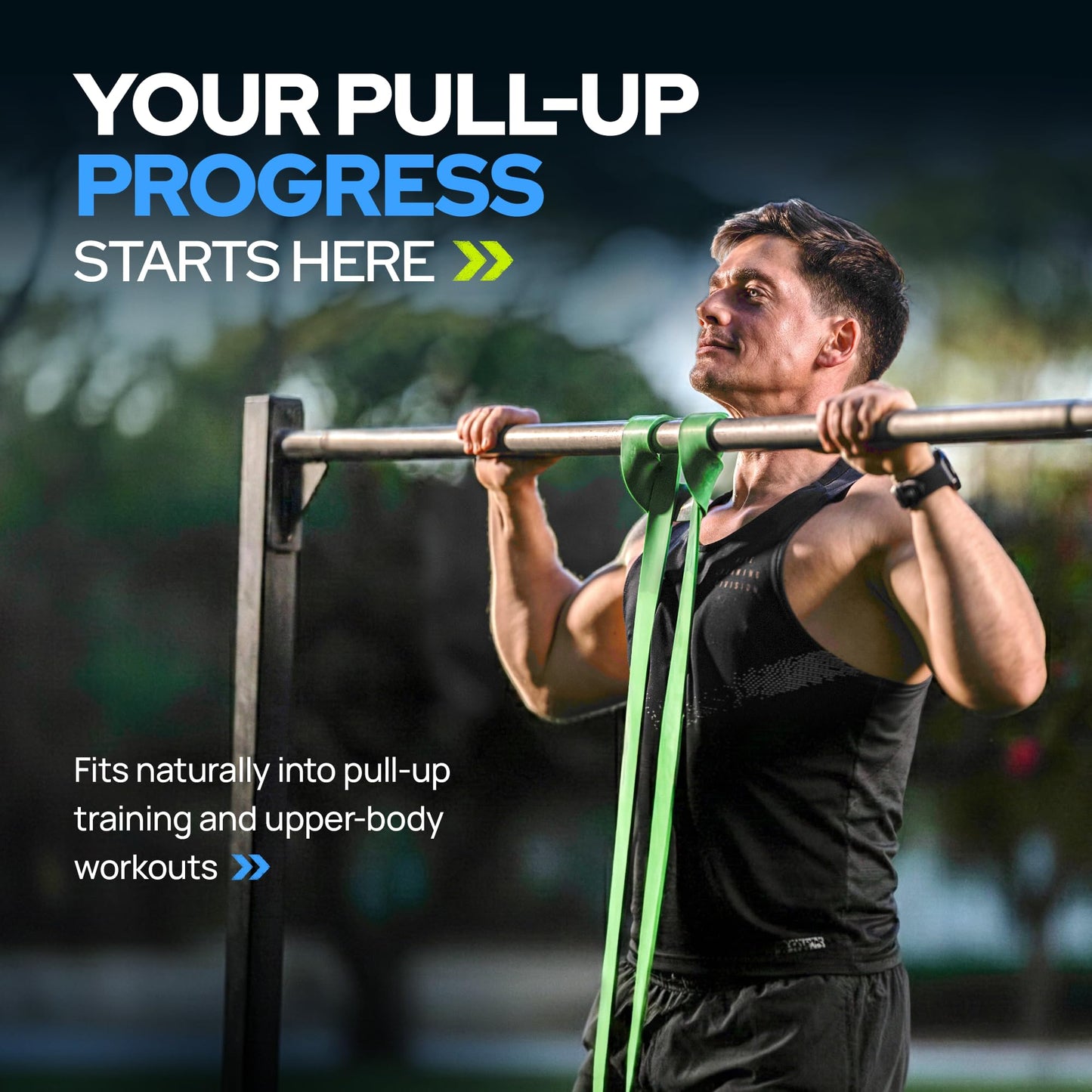 Pull Up Assistance Bands for Men and Women – 50-120 lb Heavy Duty Resistance Band for Assited Pull Ups – Long Loop Thick Exercise Bands for Home Gym Working Out Assist, Stretching & Mobility Workouts