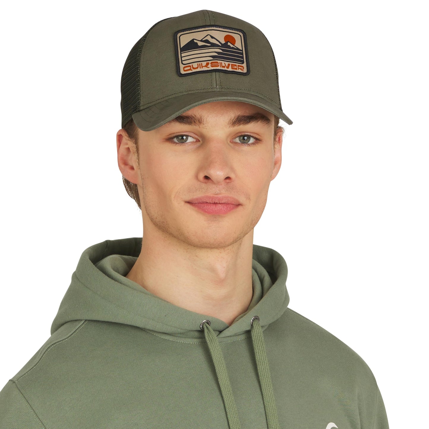 Quiksilver Men's Premium Cotton Adjustable Snap Back Logo Baseball Cap, Sage, One Size