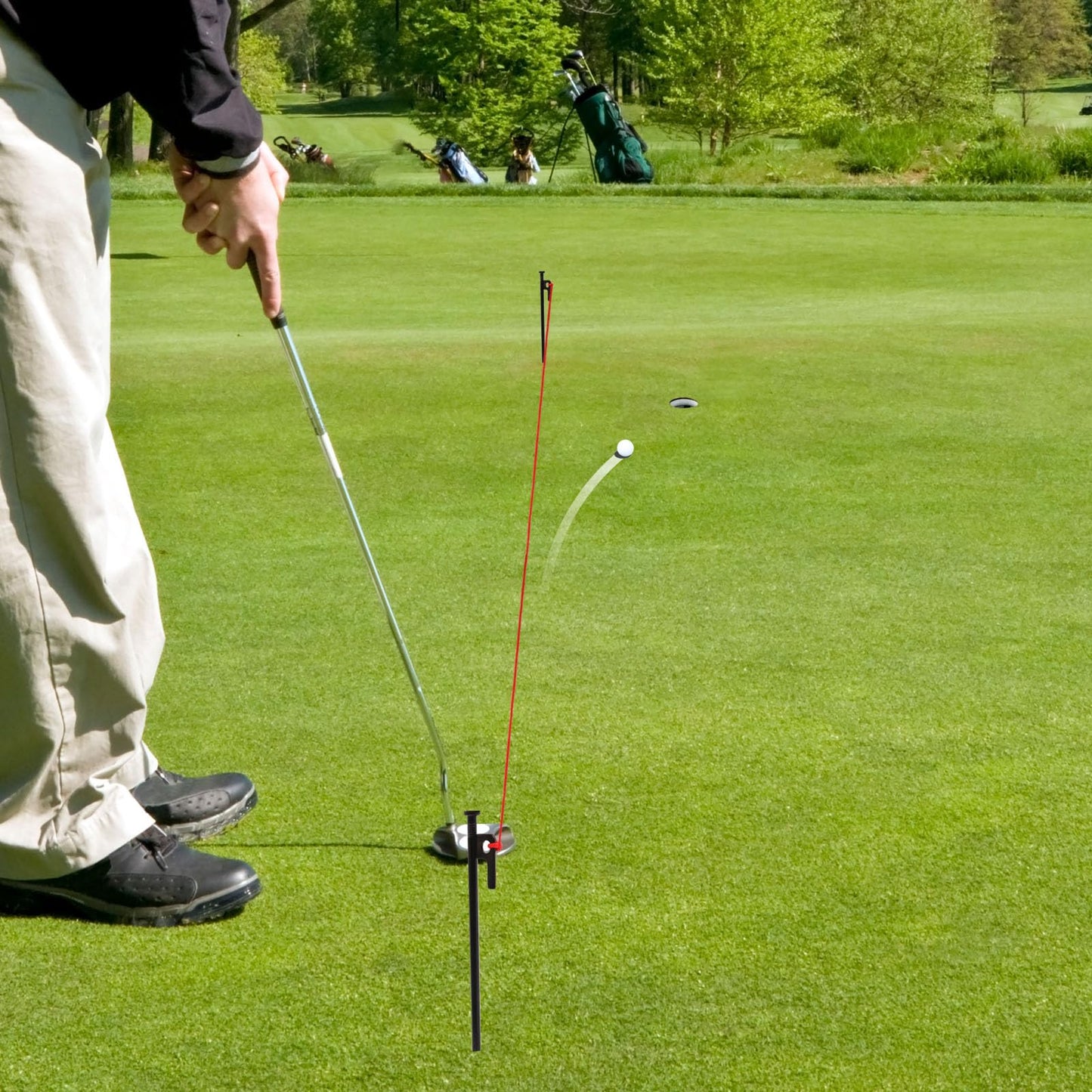 Golf Putting Training Aid, Putting String Line for Guide, Golf Putting Alignment Tool Accessory for Alignment and Practice (Red)