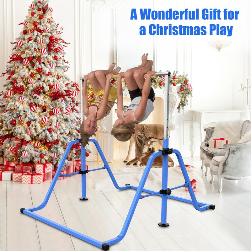 Gymnastics Training Bar for Kids - Adjustable 8 Heights, Easy Folding | Max Load 300LBS