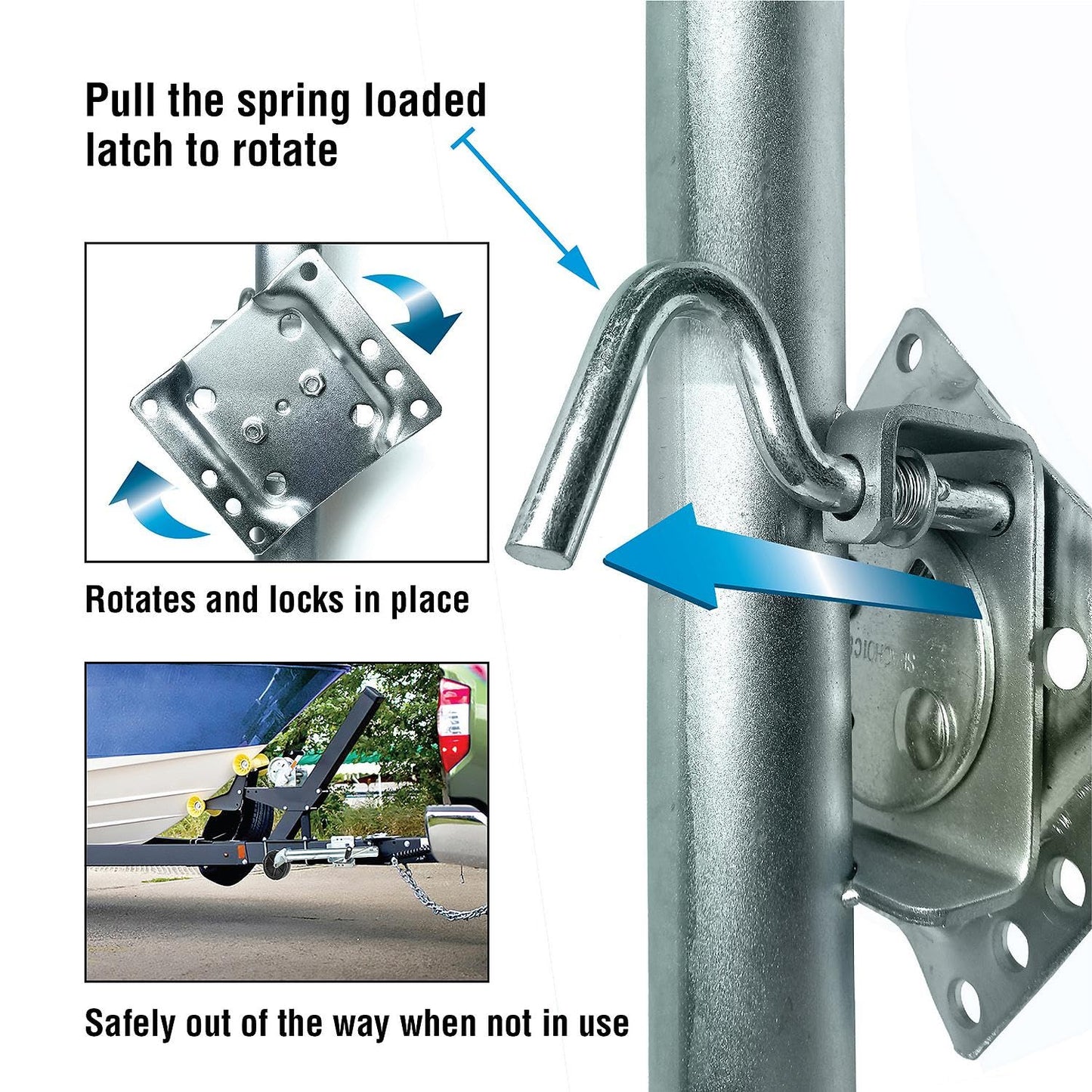 Seachoice Fold Up Trailer Jack, 22-7/8 In., Max Lift 1,000 Lbs.