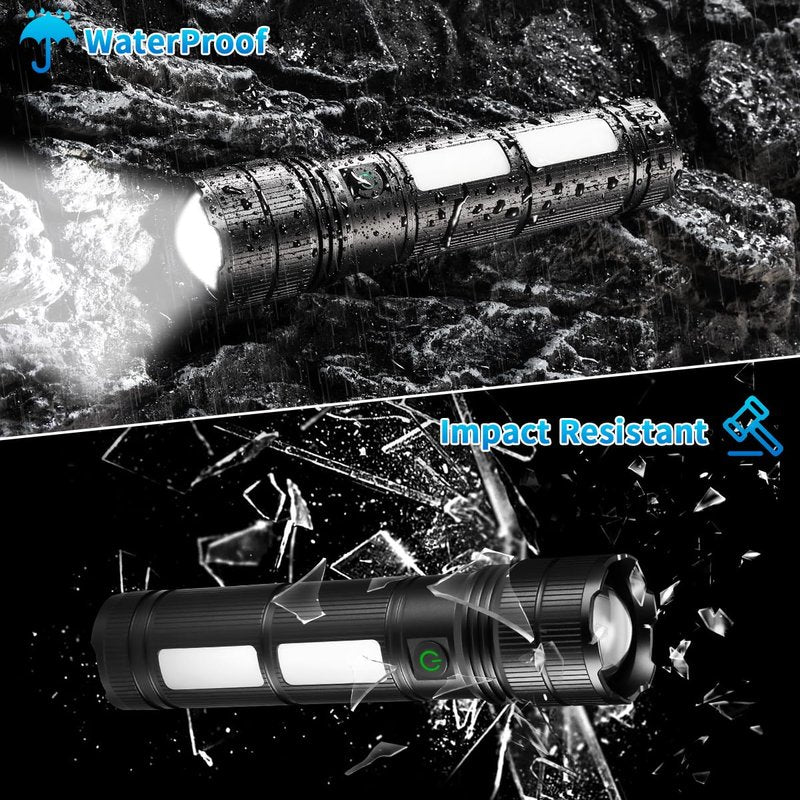 KYEKIO Large Size & High Powered Flashlight, 7200mAh Flashlights High Lumens, Super Bright Flashlight, Rechargeable Flashlights LED, Adjustable Tactical Flash Light, Waterproof Flash Light for Home