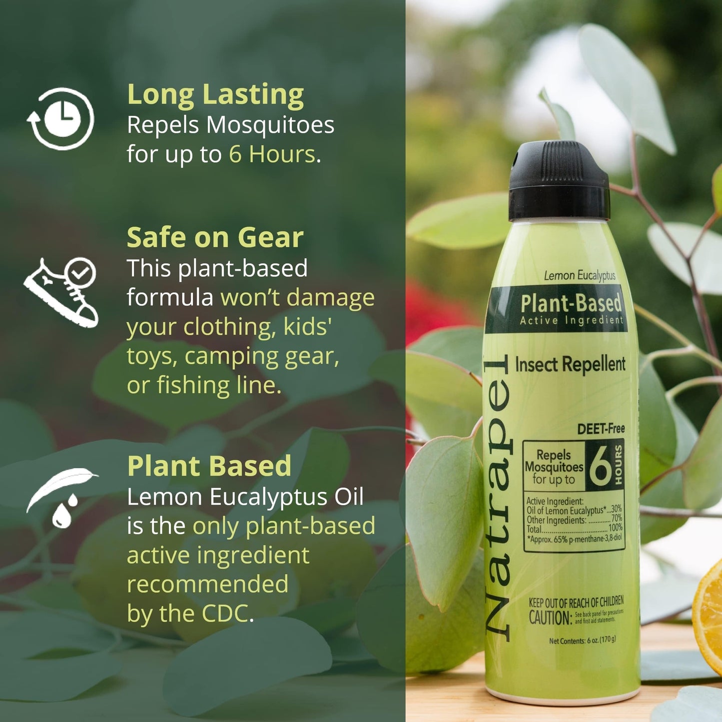 Natrapel Lemon Eucalyptus 6 Oz Eco-Spray