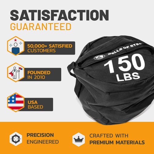 Strongman Sandbag for Working Out [Bells of Steel] Fitness Sand Bag Sacks, Commercial and Home Gym Sand Bags for Weight Training with Handles for Workout - 150 lb