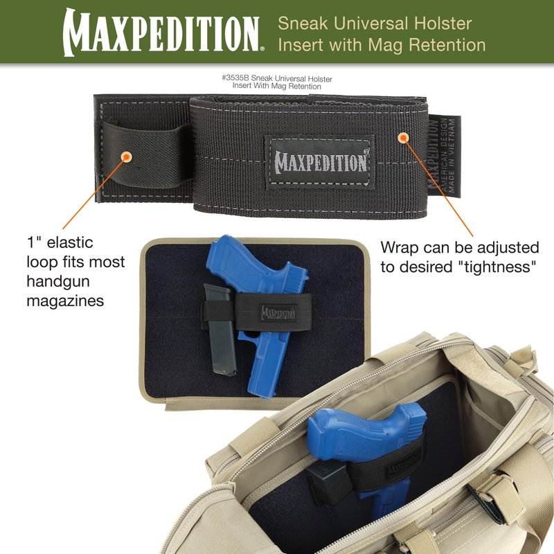 Sneak Universal Holster Insert with MAG Retention (Black)