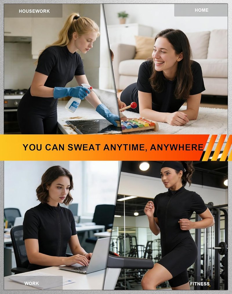 Full Body Sauna Suit for Women - Weight Loss Sweat Jumpsuit | Waist Trainer for Lower Belly Fat